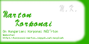 marton korponai business card